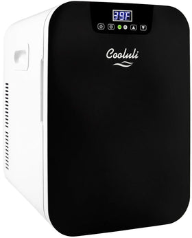 Cooluli 20L mini fridge front view showing compact space-saving design