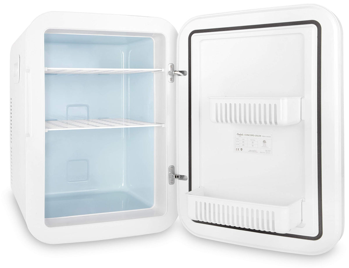 Cooluli 20L mini fridge on office desk for easy access to essentials