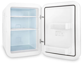 Cooluli 20L mini fridge on office desk for easy access to essentials