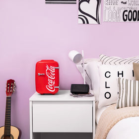 Cooluli Retro Coca-Cola Mini Fridge USB port and power options for flexible use.