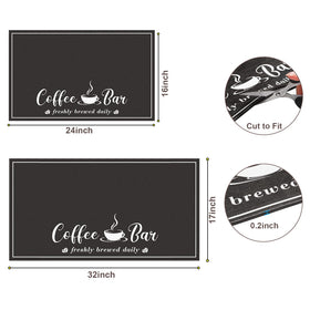 CooRug eco-friendly dish drying mat in black protecting counters while drying dishes