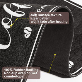 CooRug heat-resistant coffee mat tolerates hot cups and spills confidently