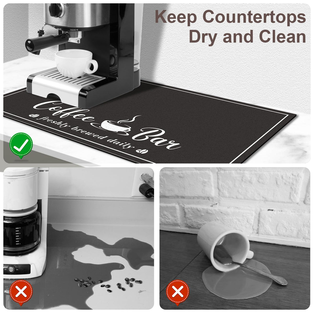 CooRug multiuse mat serving as dish drying and placemat for gatherings