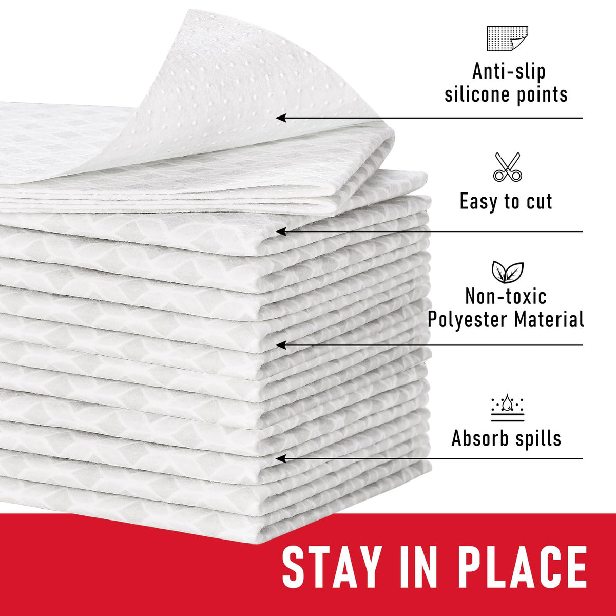 Cooyes 6-pack 12x24 inch liners for versatile fridge organization.