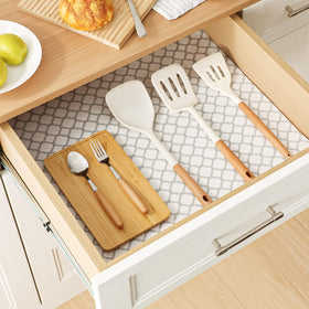 Cooyes fridge-bin liner adapts to varied surfaces for tidy storage