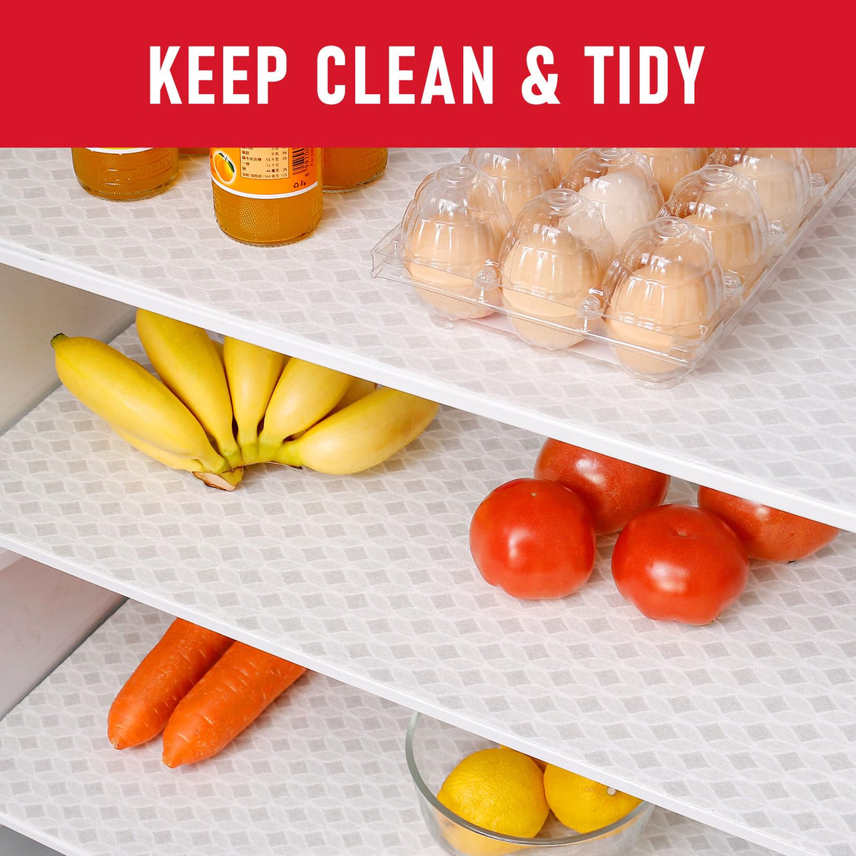 Cooyes fridge liner back surface grips securely to prevent sliding.