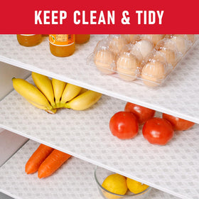 Cooyes fridge liner back surface grips securely to prevent sliding.