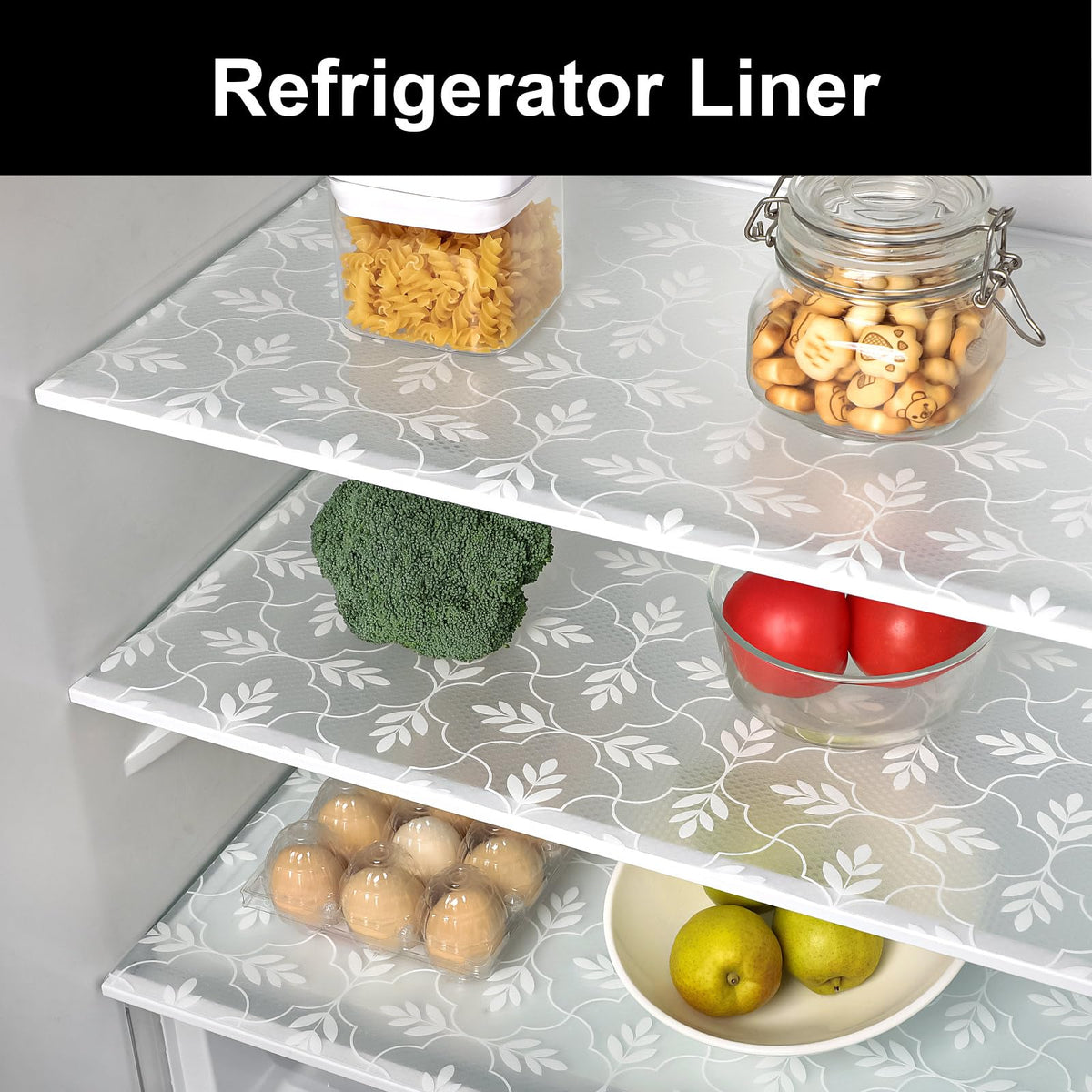Cooyes fridge liner protecting shelves and keeping items organized