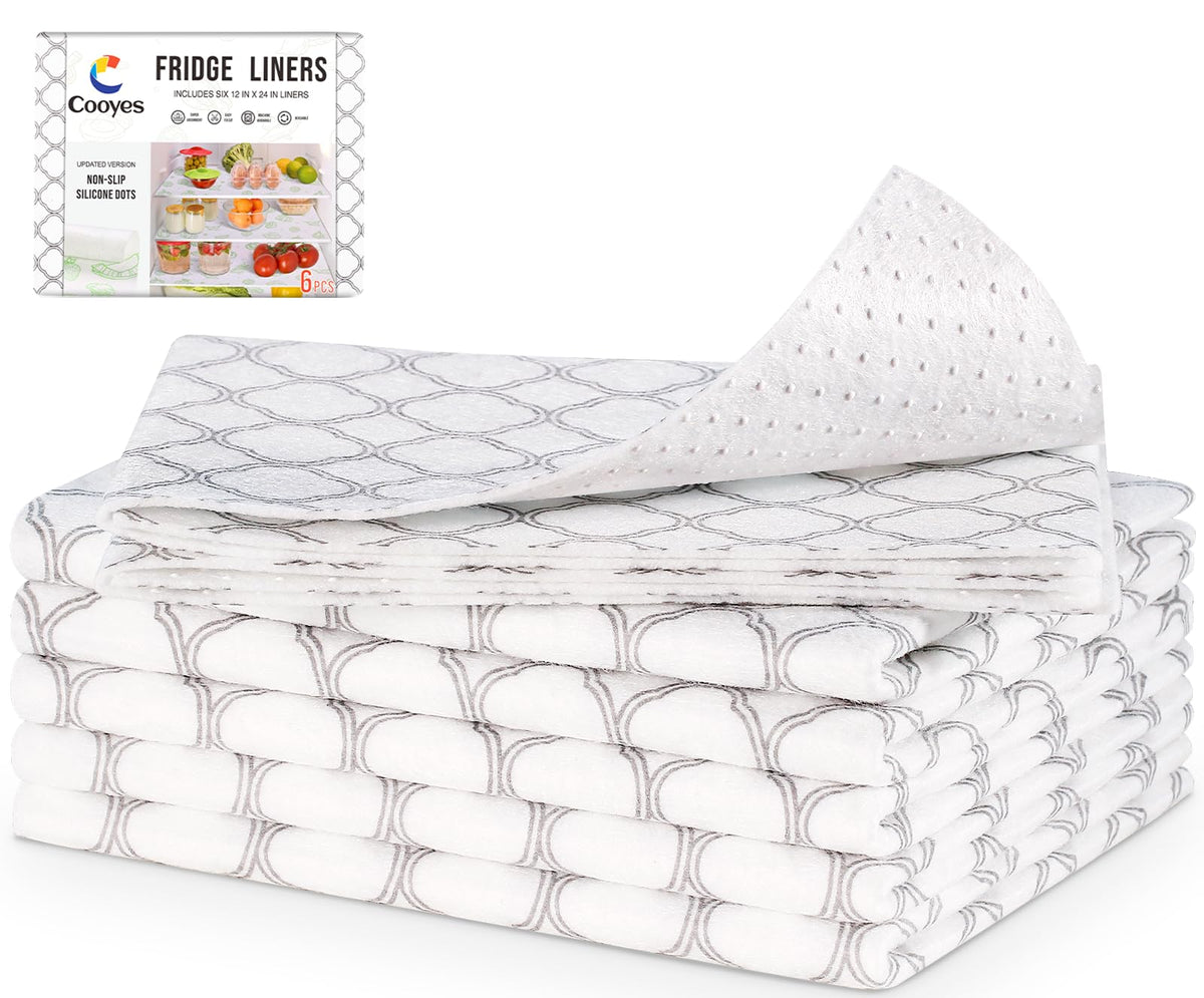 Cooyes non-slip points back image shows anti-slip fridge mats.