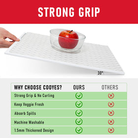 Cooyes refrigerator liner cut-to-fit for drawers, shelves, and cabinets.