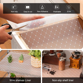 Flexible and cut-to-fit liner for cabinets, drawers, and shelves