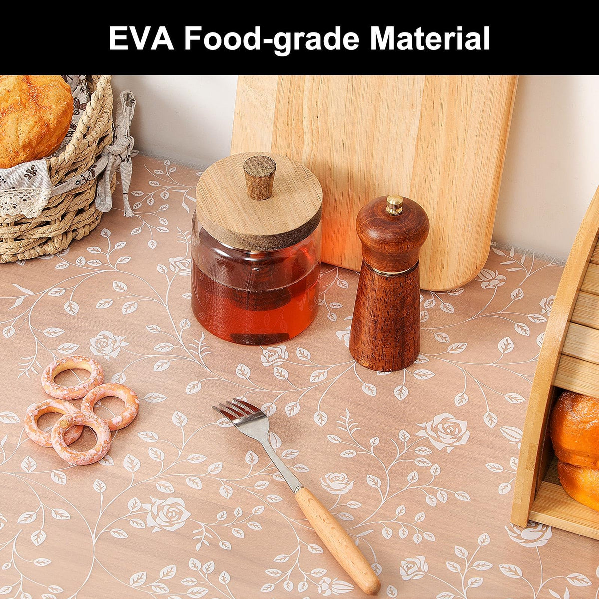 Cooyes shelf liner easy-cut design fits shelves quickly.