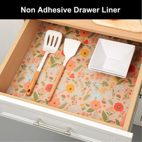 Cooyes shelf liner EVA closeup demonstrates durable, odorless protection for cupboards.