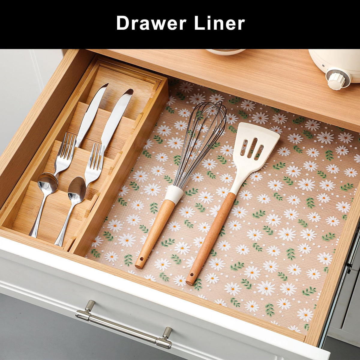 Cooyes EVA liner on a drawer, showing non-slip organization.