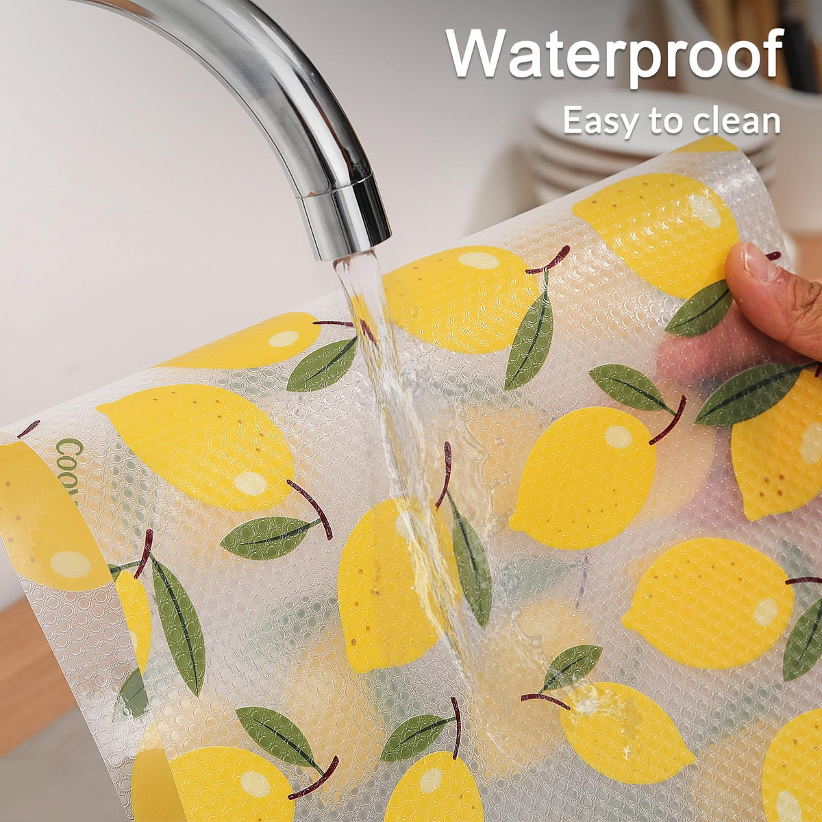 Cooyes shelf liner kitchen-drawer shields surfaces for easy cleanup.
