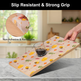 Cooyes kitchen liner showing non-slip surface keeps items in place.