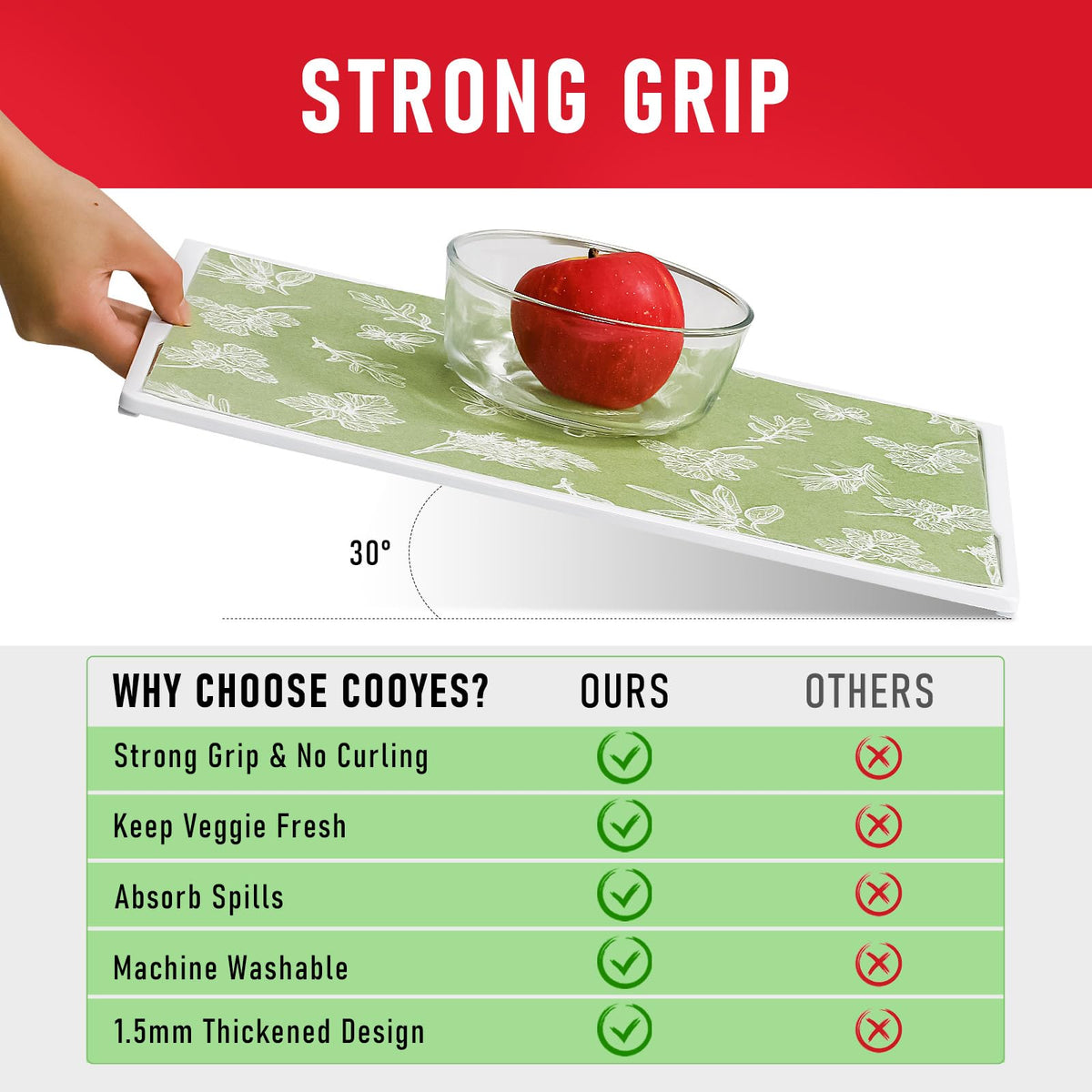 Cooyes liner ideal for kitchen, pantry, or bathroom organization.