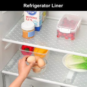 Reusable Cooyes shelf liner used across multiple storage areas