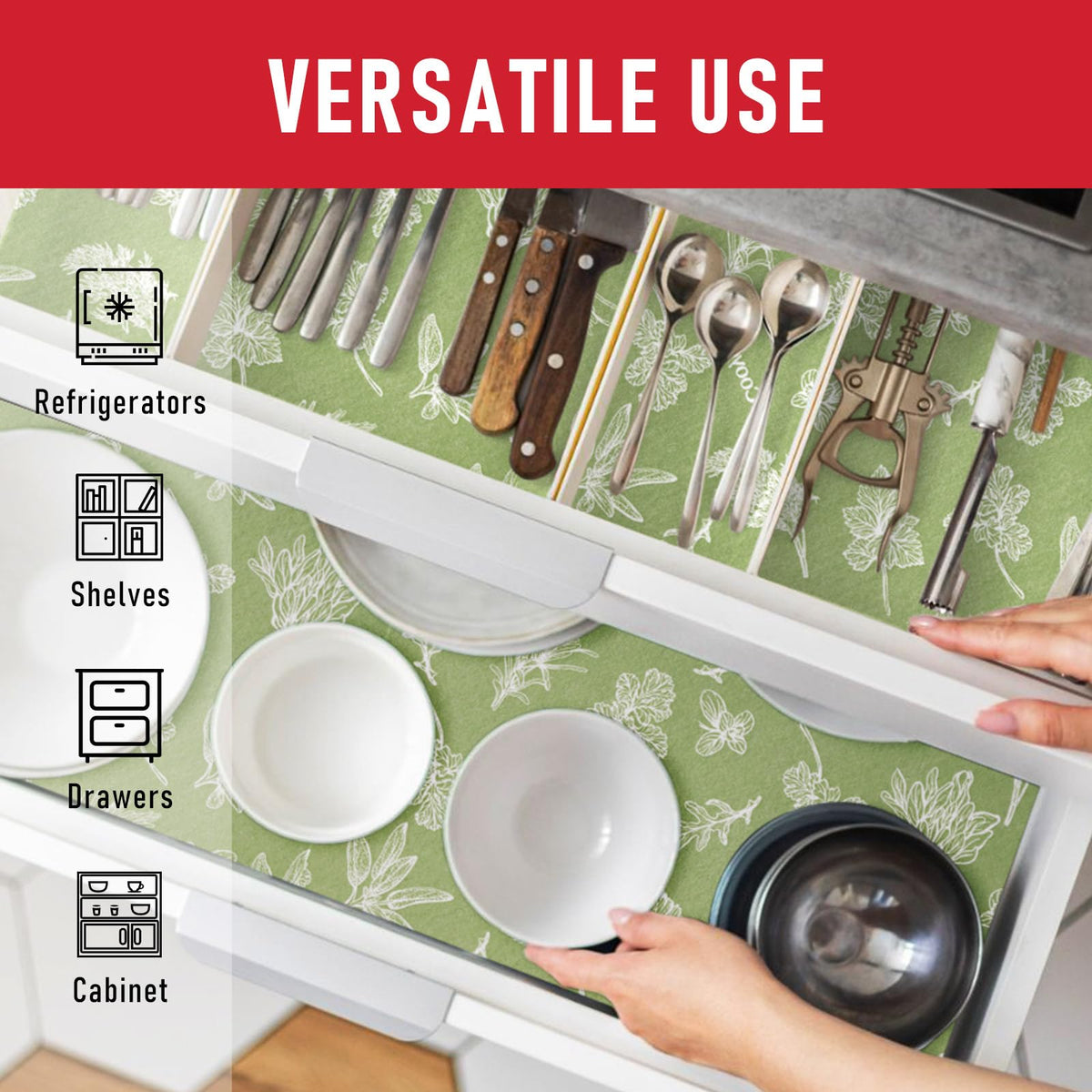 Cooyes six-pack 12x24 inches for versatile fridge and cabinet coverage.