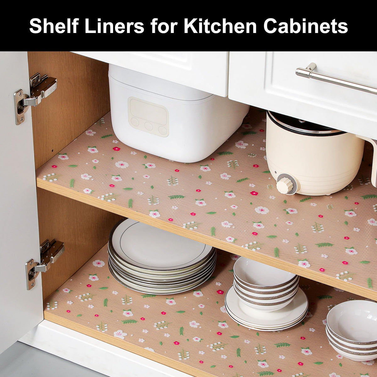 Cooyes shelf liner waterproof surface for easy kitchen cleaning