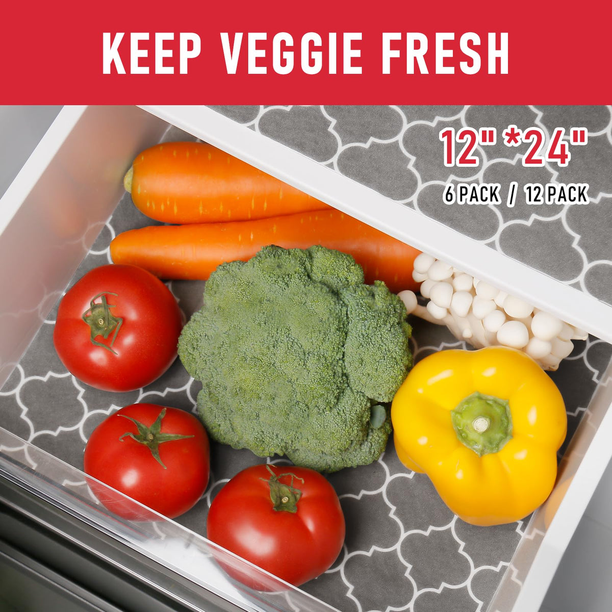 Cooyes machine-washable liner, reusable for ongoing fridge organization.