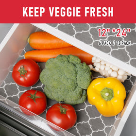Cooyes machine-washable liner, reusable for ongoing fridge organization.