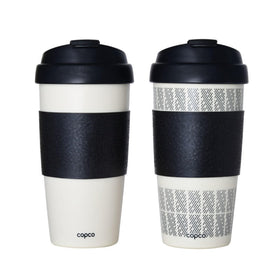 Copco 5237160 16-ounce capacity fits standard cup holders for travel and meetings.