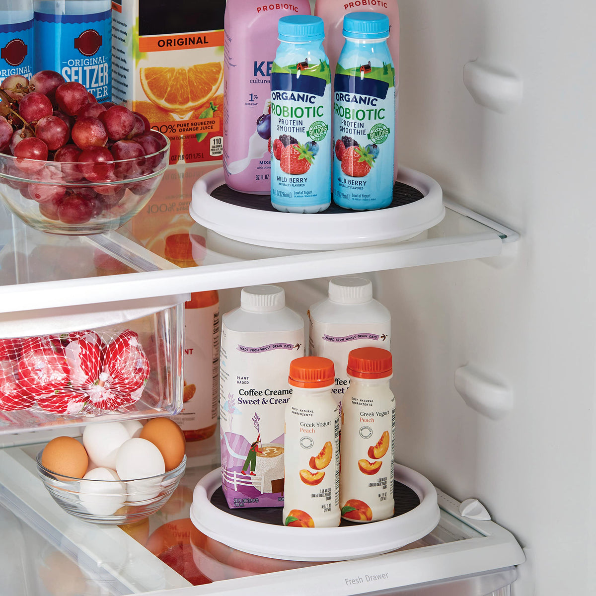 Copco rotating organizers aiding daily meal prep and organization.