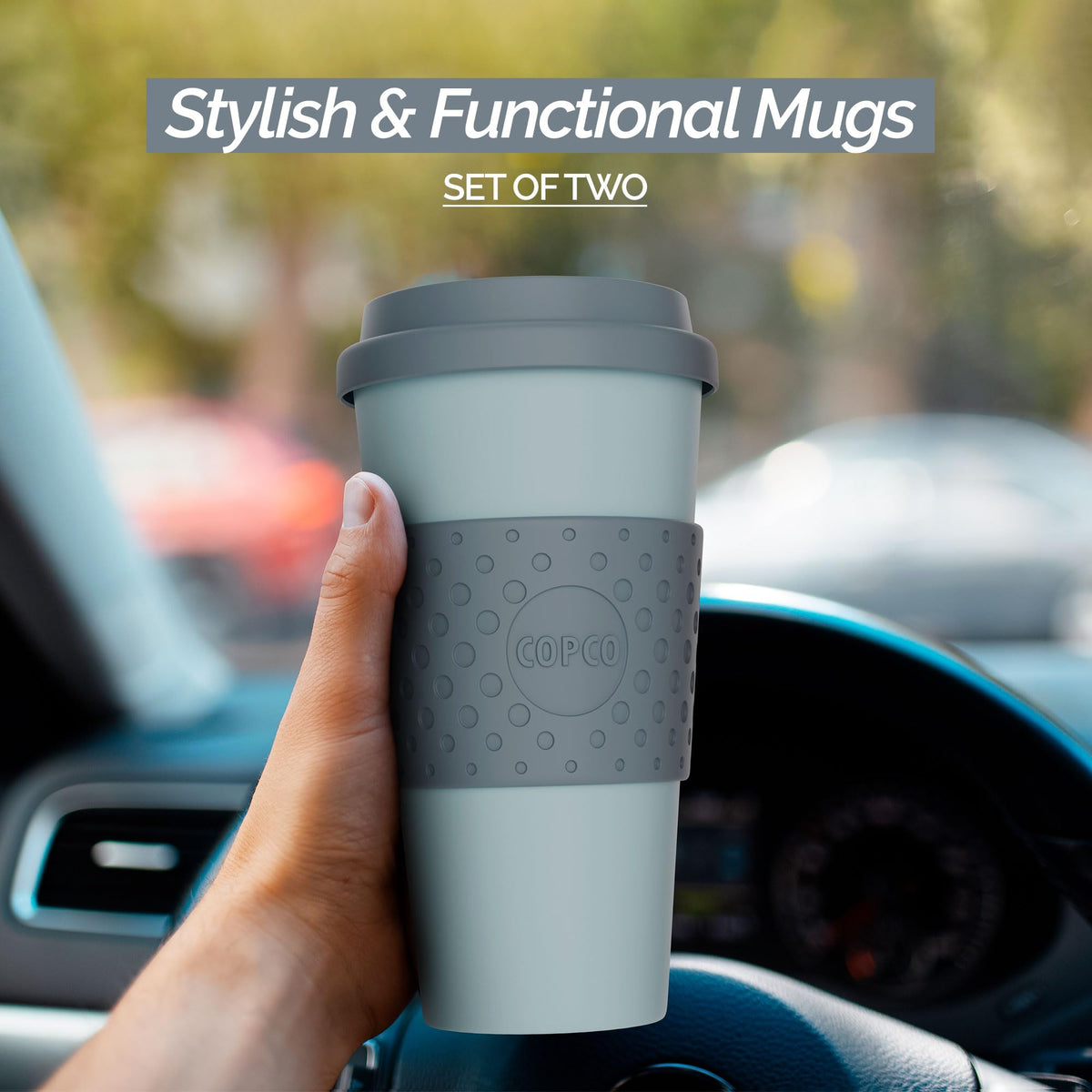 Copco Acadia mug showcasing double-wall insulation for temp control.