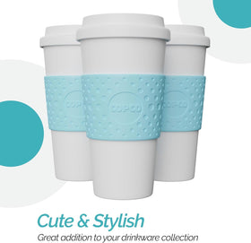 Double-wall insulation on Copco Acadia mug helps maintain temperature.