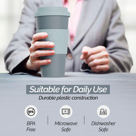 Copco Acadia travel mug fits standard car cup holders for easy commuting.