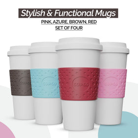 Copco Acadia mug close-up highlights double-wall insulation.