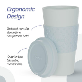 Copco Acadia two-mug set ready for quick coffee breaks