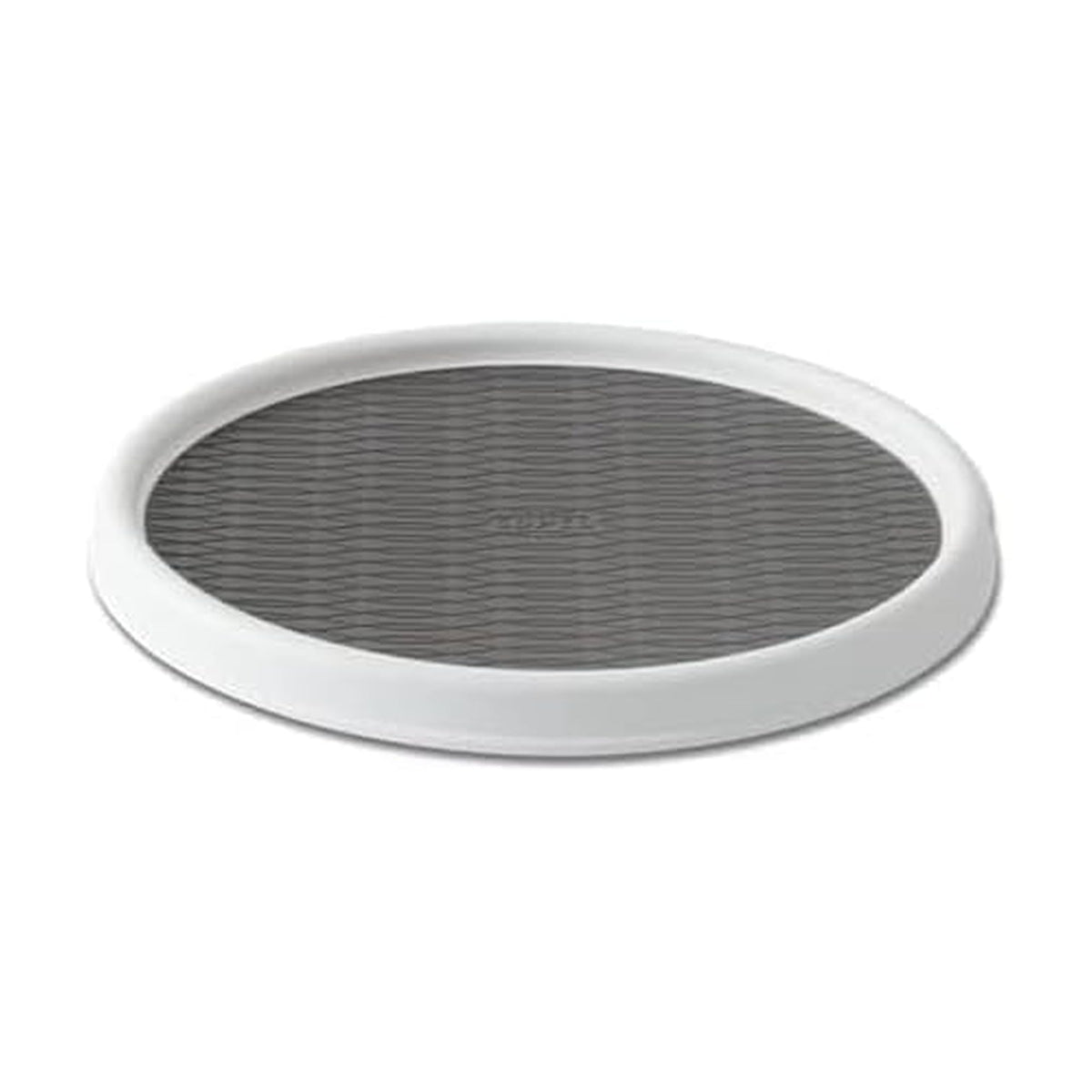 Copco Basics 12in Lazy Susan Turntable in white-gray for easy cabinet access.