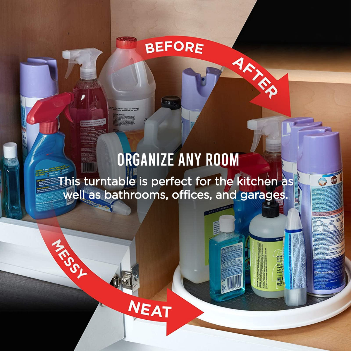 Copco Basics kitchen and pantry storage in a modern white-gray cabinet.