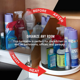 Copco Basics kitchen and pantry storage in a modern white-gray cabinet.