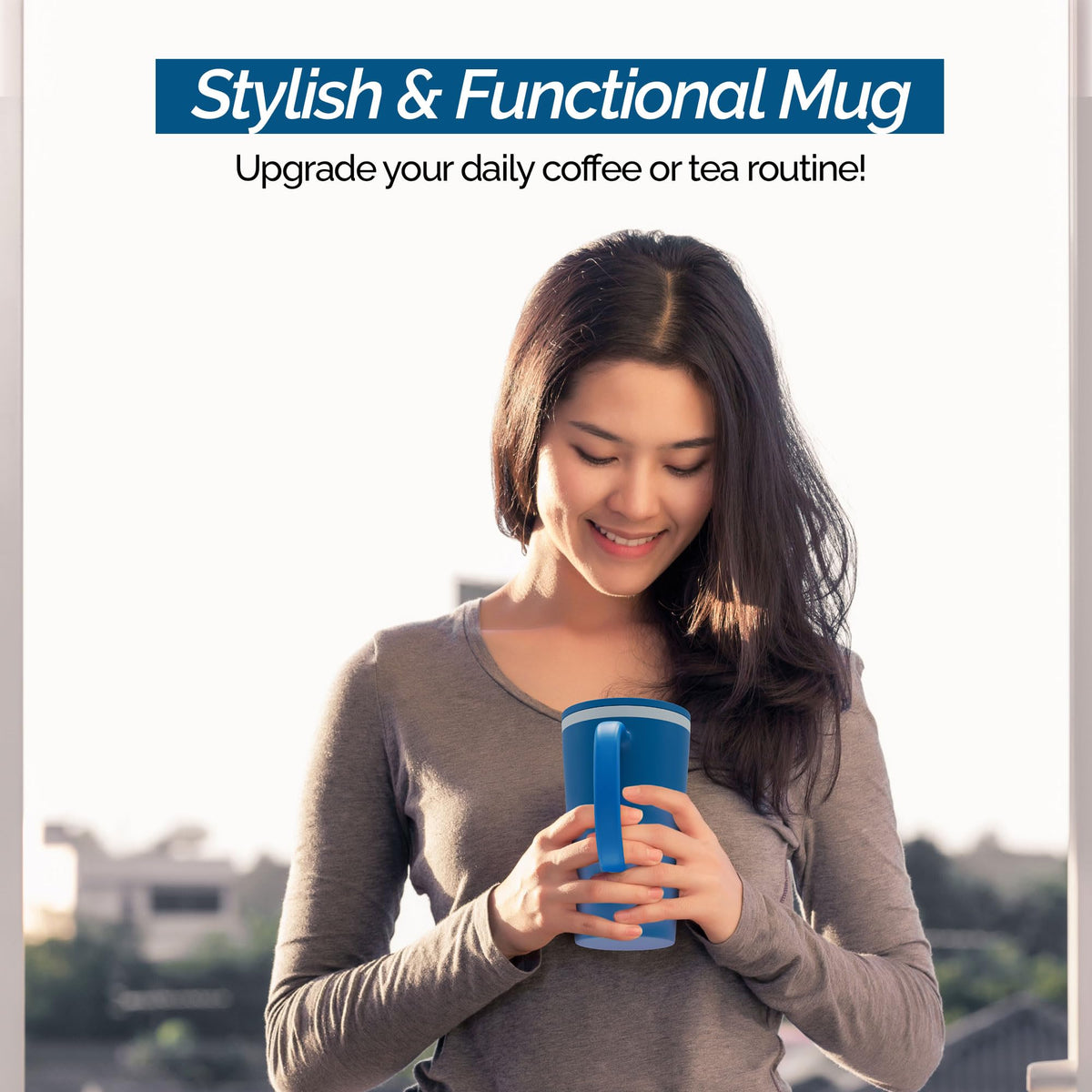 Copco Cone mug twist-off lid provides spill-resistant performance for commutes and desk use.