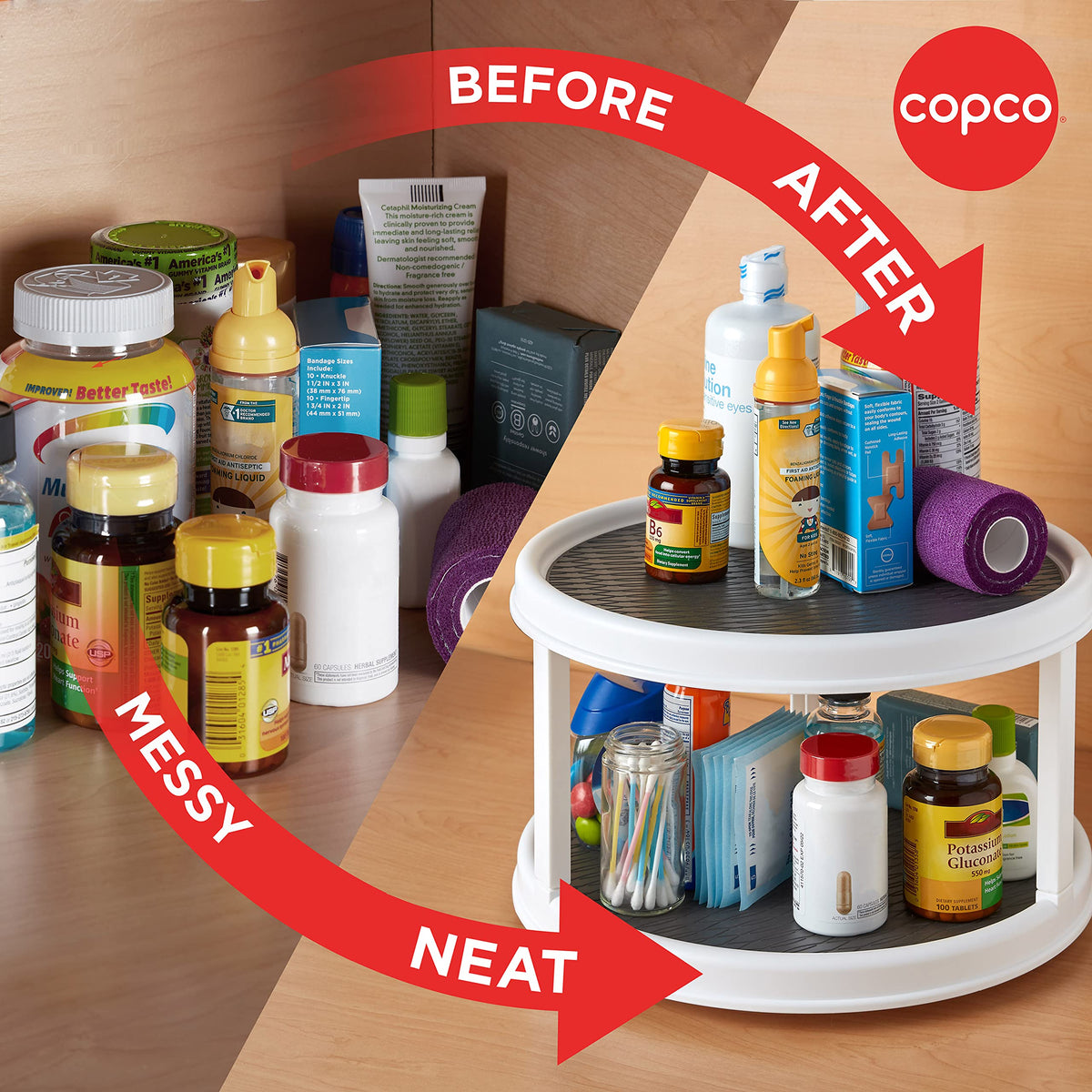 Copco Non-Skid Turntable ideal for pantry, under-sink storage, and countertops.