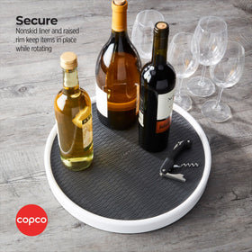 Copco Pro charcoal lazy susan stores spices and condiments neatly