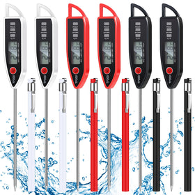 Copkim six-piece waterproof thermometer set with long probes for safe grilling.