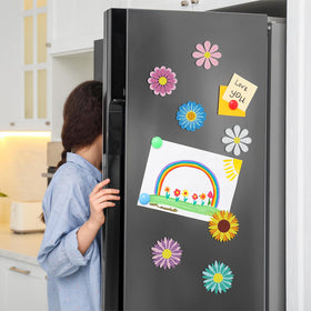 Copkim daisy diamond art magnet on metal surface provides strong hold for decor.
