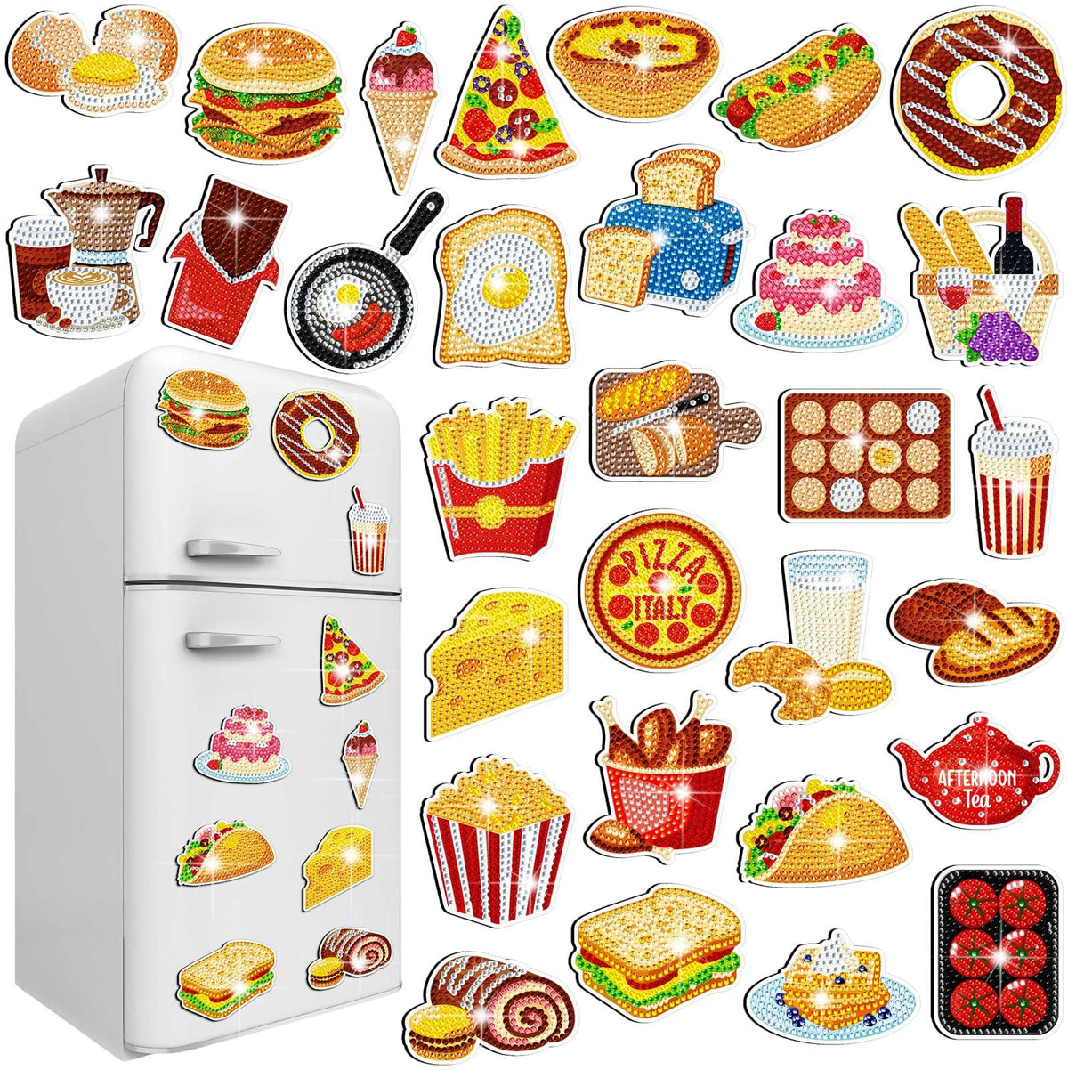 Copkim diamond art magnets 30-pack for fridge decor and DIY fun