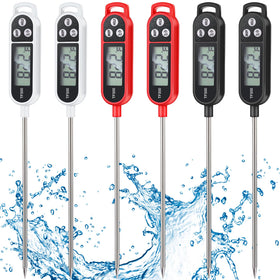 Copkim instant-read thermometer in black with round-square ring for quick grilling temps