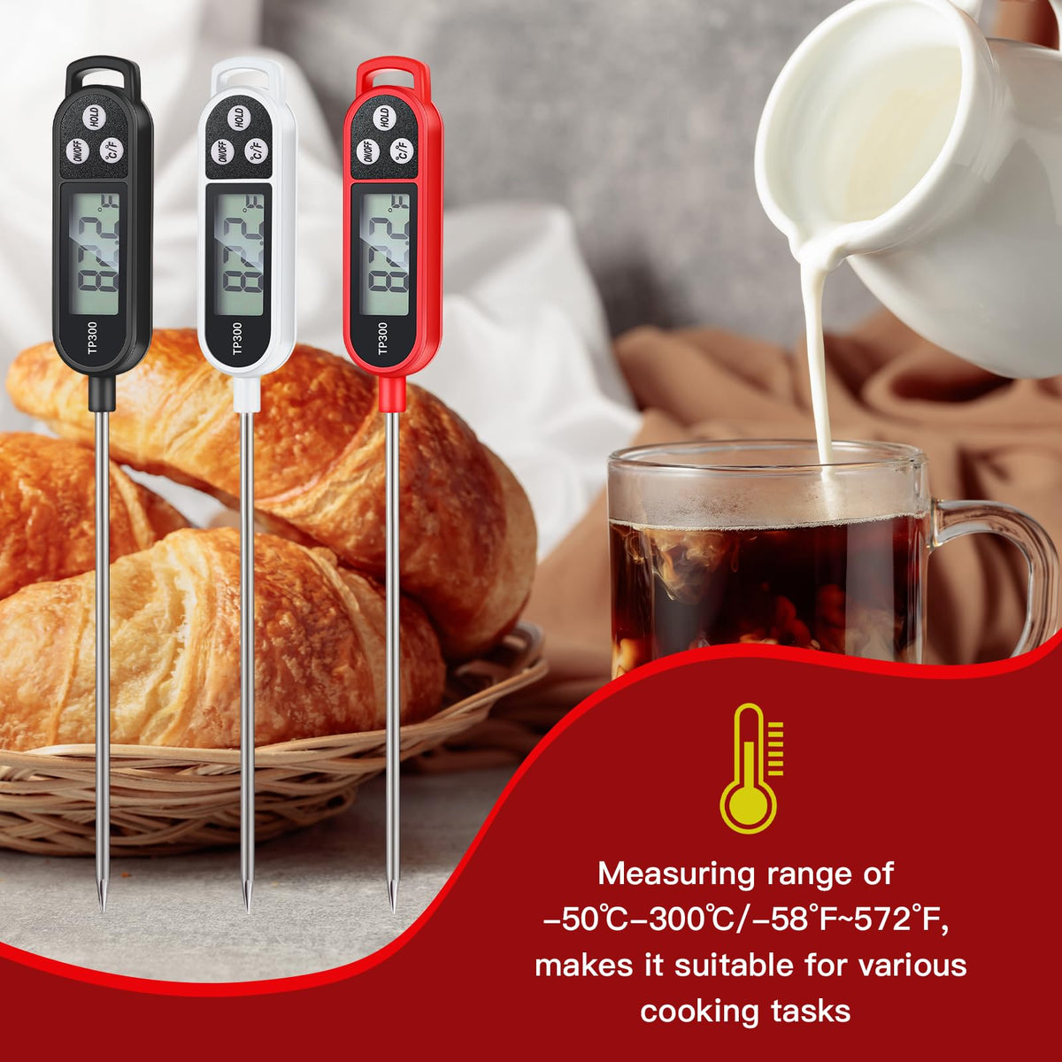 Copkim waterproof digital thermometer ready for kitchen and outdoor use