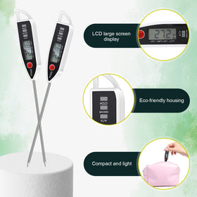 Copkim white digital thermometer features a waterproof body for easy cleaning.