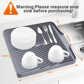 COPLIB dish drying mat with diagonal ridges promotes 360-degree air flow.