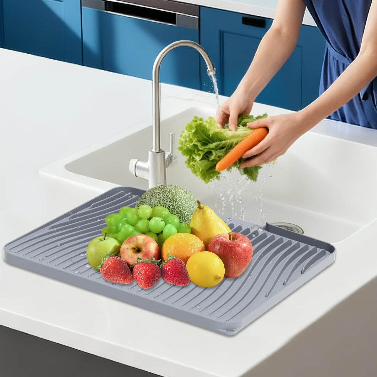 COPLIB mat size 19.7 by 17 inches supports a full load of dishes