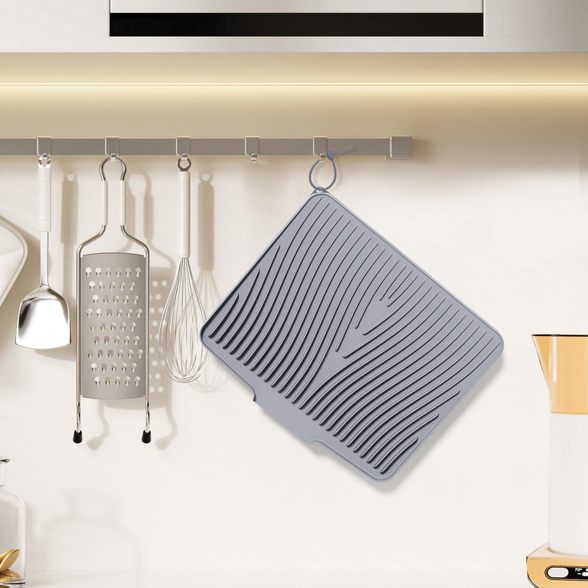 COPLIB silicone dish drying mat with folding design for compact storage