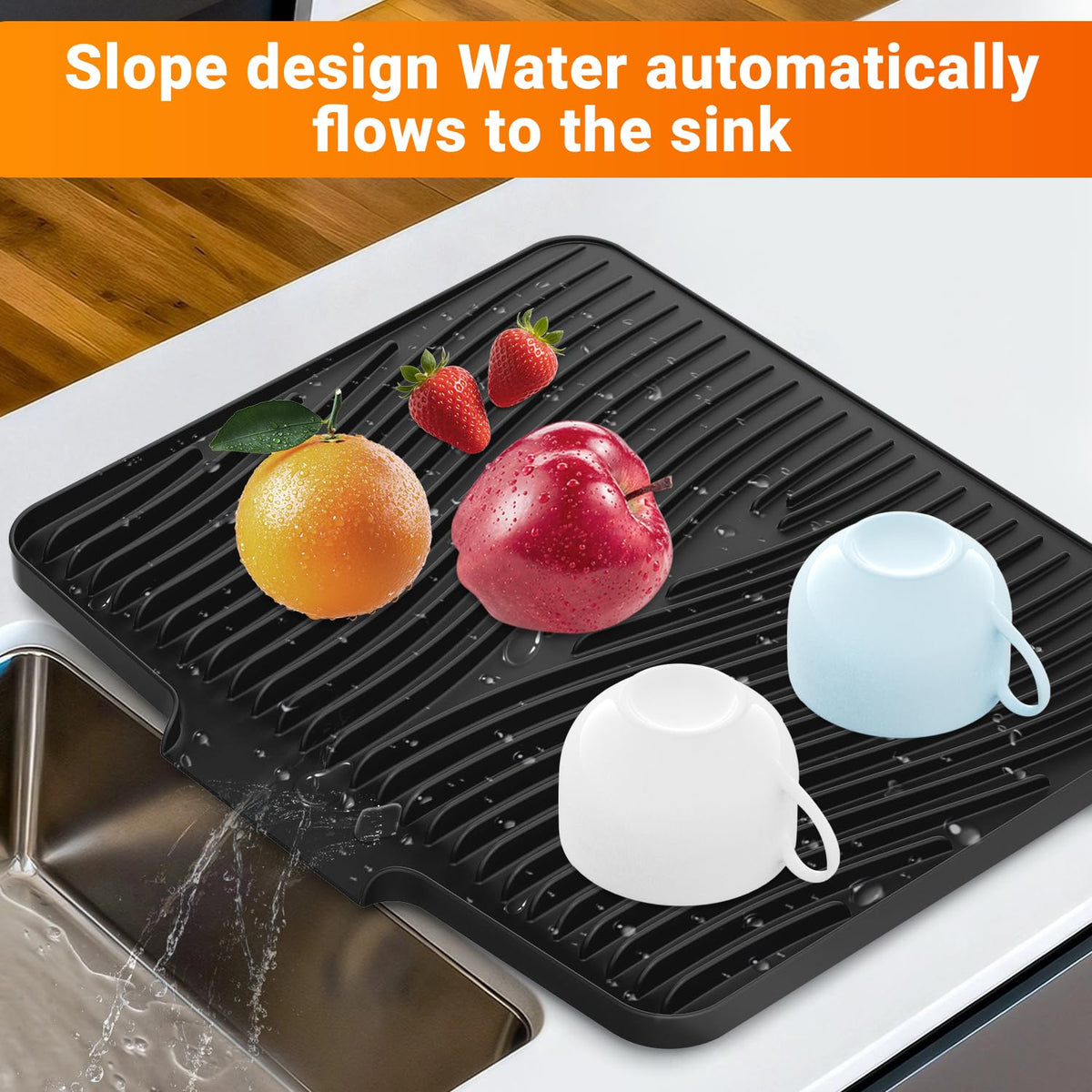 COPLIB non-slip textured surface keeps dishes stable during drying.