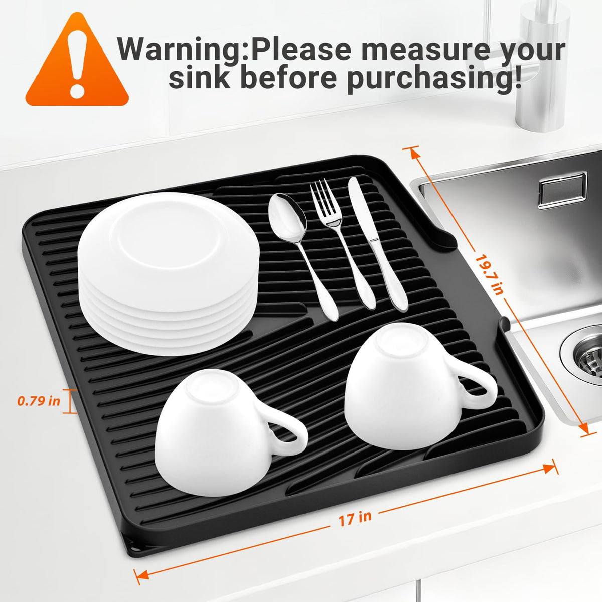 COPLIB non-slip silicone mat keeps glasses steady on a cluttered counter
